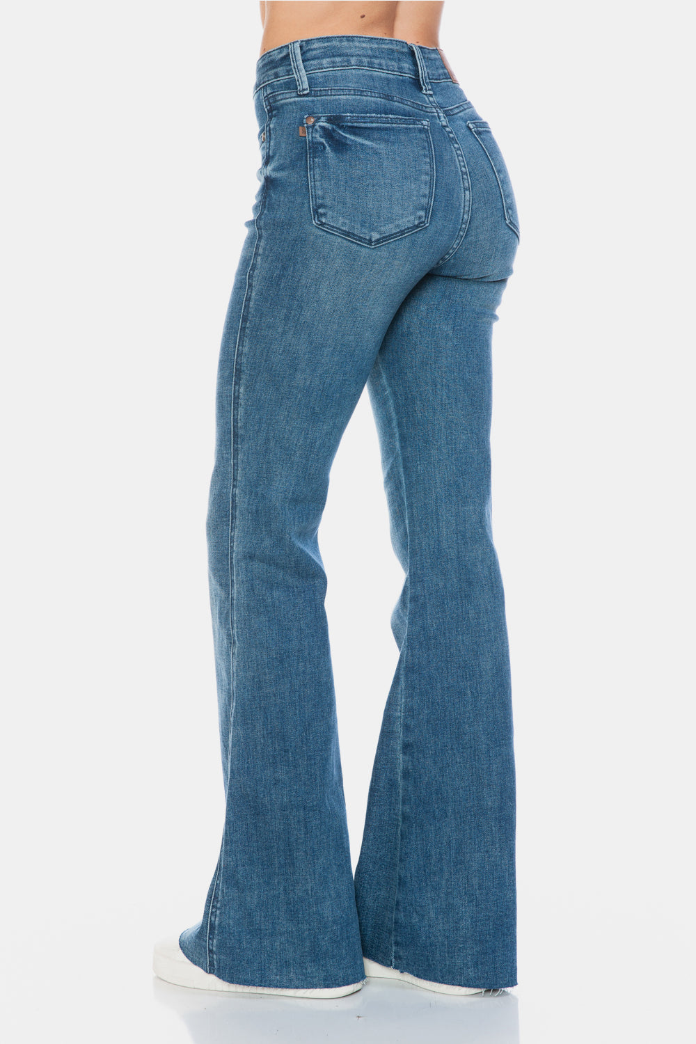 Judy Blue Tummy Control Raw Hem Flare Jeans