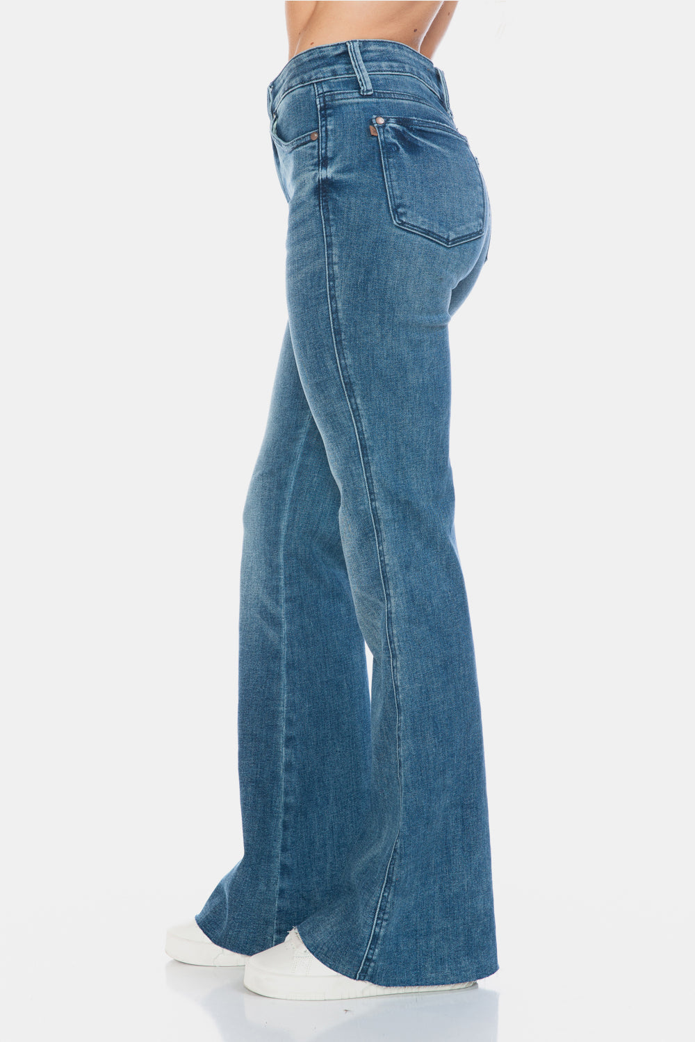 Judy Blue Tummy Control Raw Hem Flare Jeans