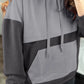 Drawstring Colorblock Long Sleeve Hoodie