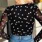 Heart Square Neck Long Sleeve Bodysuit