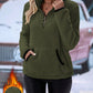 Half Zip Long Sleeve Fleece Lined Sweatshirt