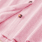 Waffle-Knit Collared Neck Long Sleeve Shirt