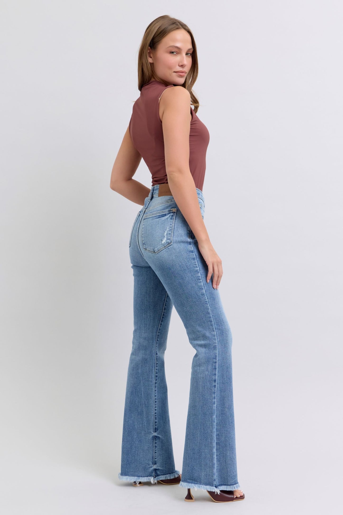 Judy Blue Raw Hem Bootcut Jeans