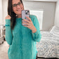 Waffle Knit Oversized Long Sleeve Top