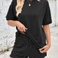Ribbed Top and Drawstring Shorts Set
