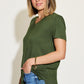 Basic Solid Vneck High-Low Tee
