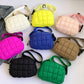 Bubble Texture Adjustable Strap Crossbody Bag
