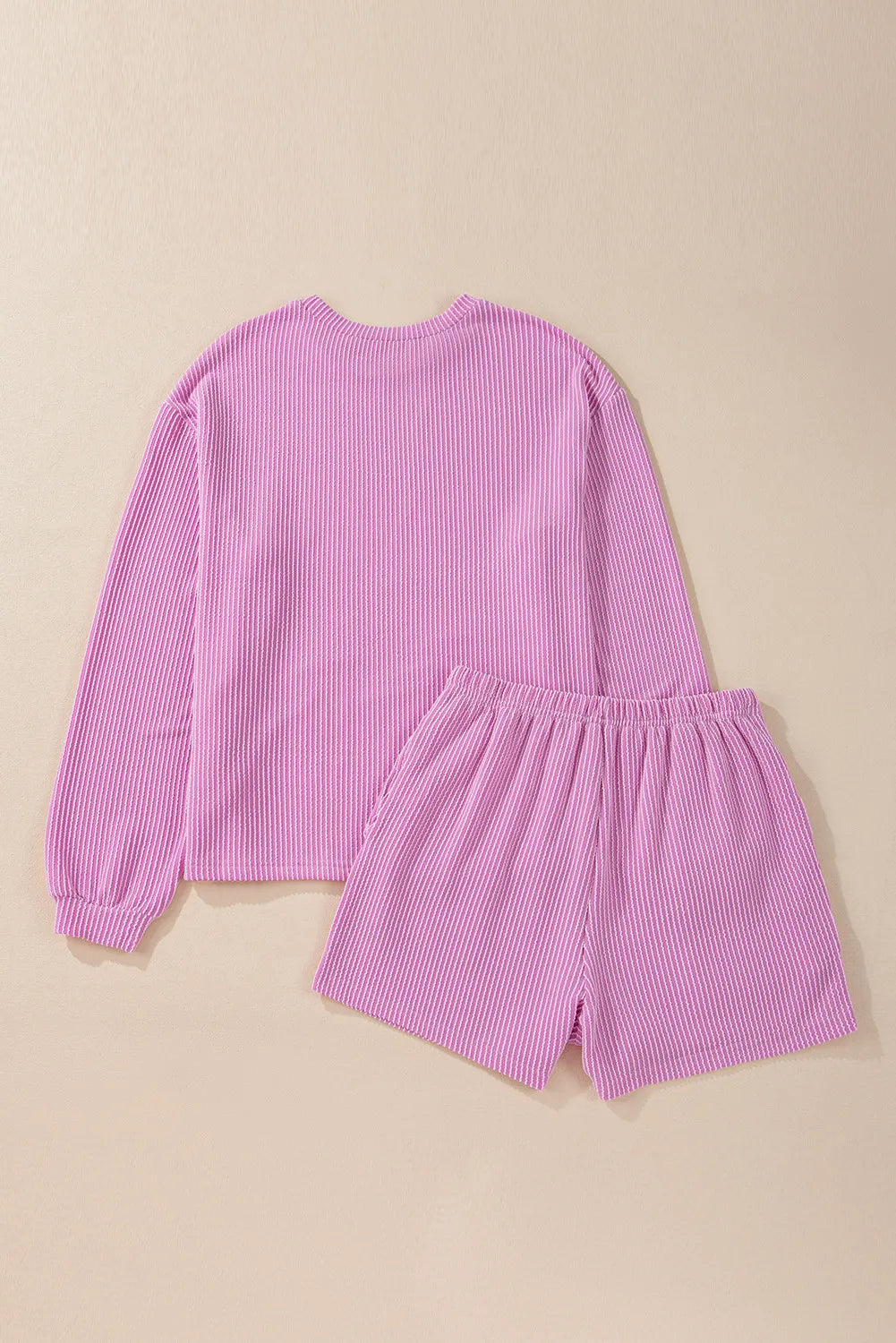 Textured Lounge Top and Shorts Set