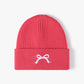 Embroidered Coquette Bow Knit Beanie