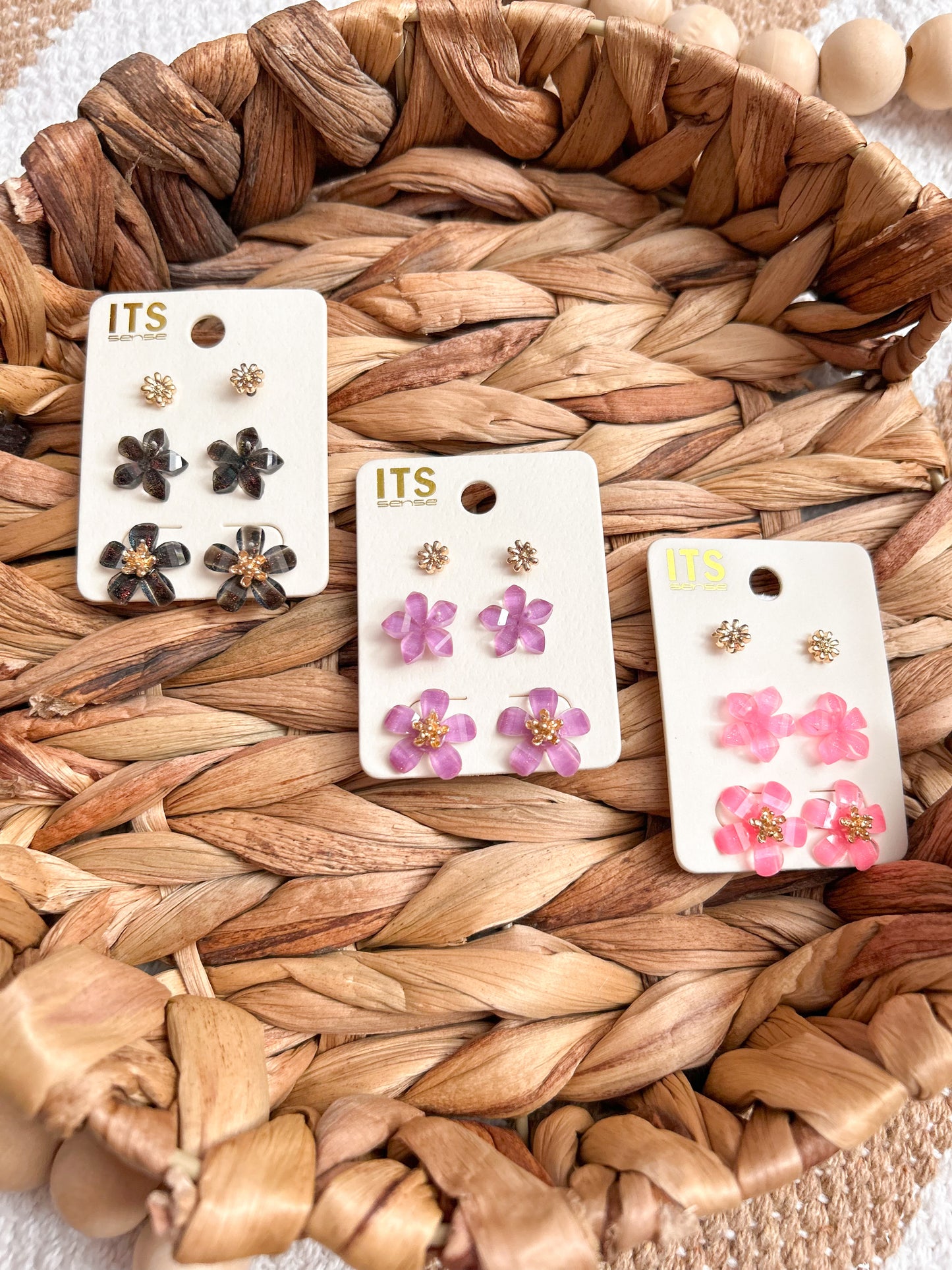 Trio Floral Stud Earrings