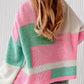 Colorblock Round Neck Drop Shoulder Sweater