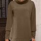 Turtleneck Button Long Sleeve Blouse