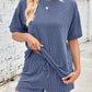 Ribbed Top and Drawstring Shorts Set