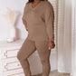 Oversized Vneck Soft Rayon Long Sleeve Top and Leggings Set