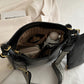 Faux Leather Adjustable Strap Crossbody Bag with Wallet