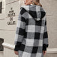 Plaid Hooded Sherpa Teddy Jacket