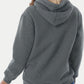 Drawstring Long Sleeve Hoodie with Fleece Lining
