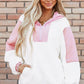 Colorblock Half Zip Long Sleeve Hoodie