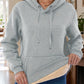 Drawstring Long Sleeve Hoodie with Fleece Lining