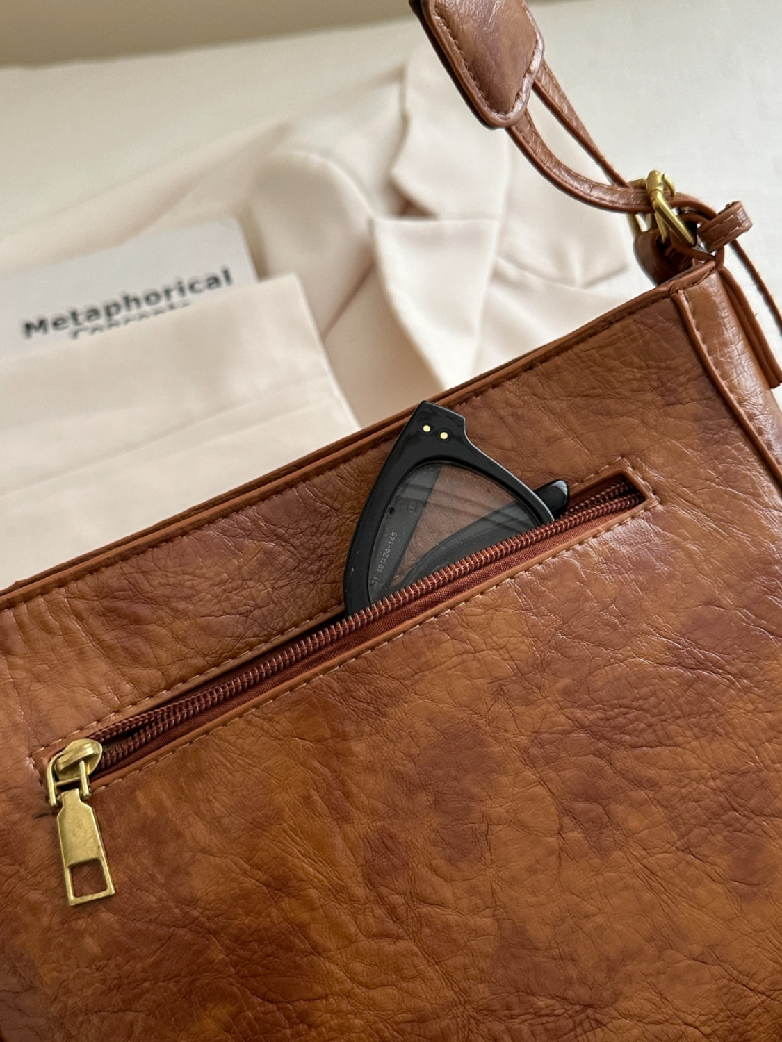 Faux Leather Adjustable Strap Crossbody Bag with Wallet