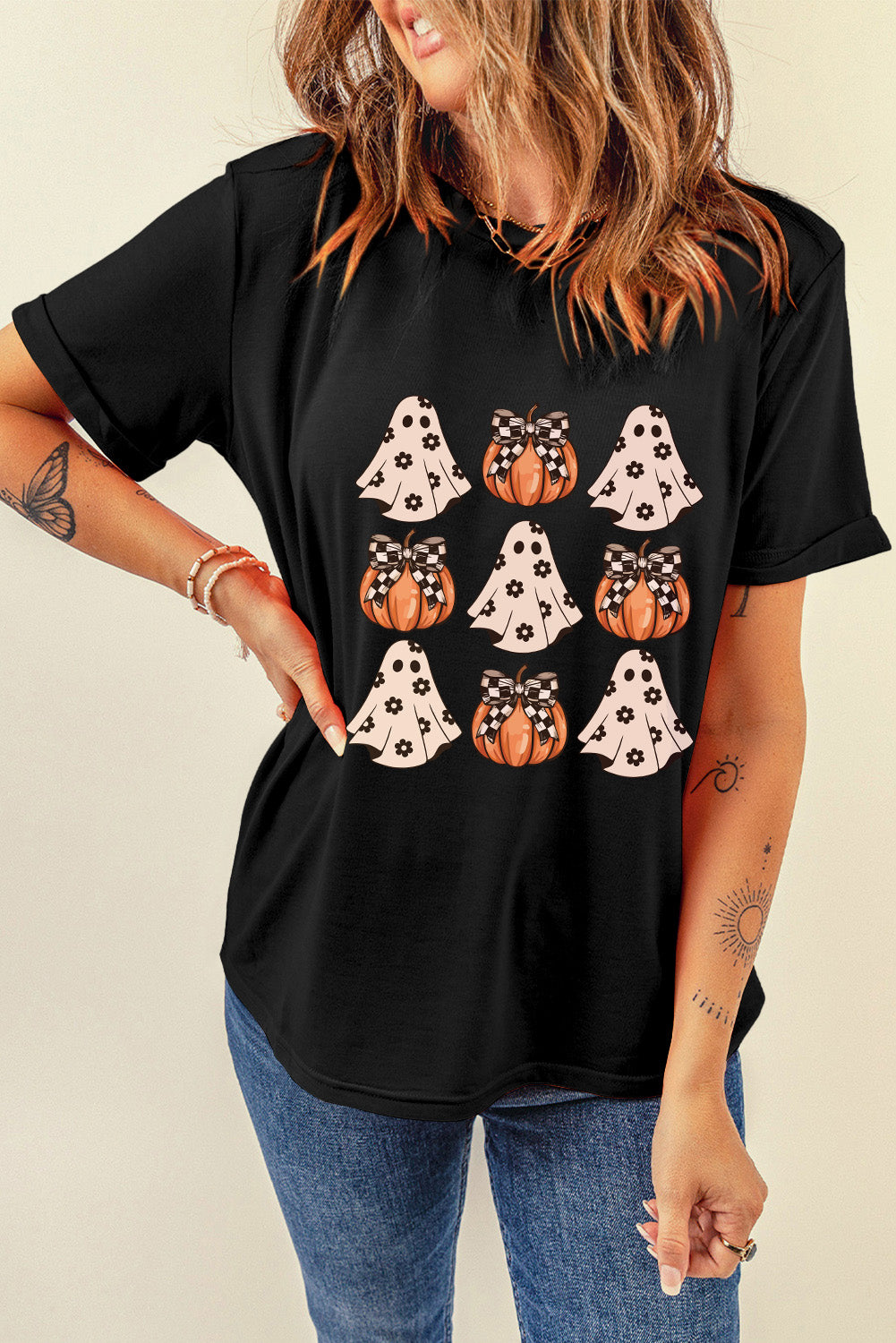 Pumpkin, Bows and Ghosts Halloween Tee