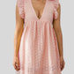 *App Exclusive* Ruffled Eyelet Deep V Dress