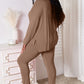 Oversized Vneck Soft Rayon Long Sleeve Top and Leggings Set