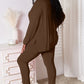 Oversized Vneck Soft Rayon Long Sleeve Top and Leggings Set