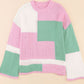 Colorblock Round Neck Drop Shoulder Sweater