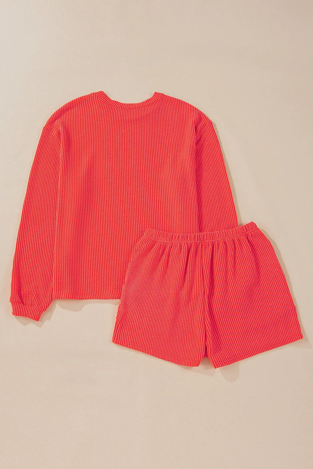 Textured Lounge Top and Shorts Set