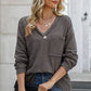 Exposed Seam Vneck Long Sleeve T-Shirt