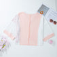 Floral V-Neck Three-Quarter Sleeve Blouse