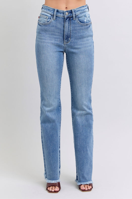 Judy Blue Raw Hem Bootcut Jeans