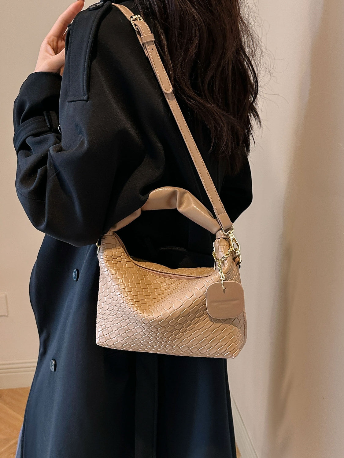 Faux Leather Woven Purse