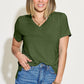 Basic Solid Vneck High-Low Tee
