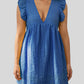 *App Exclusive* Ruffled Eyelet Deep V Dress