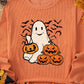 Pumpkin and Ghosts Halloween Long Sleeve Top