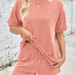 Ribbed Top and Drawstring Shorts Set