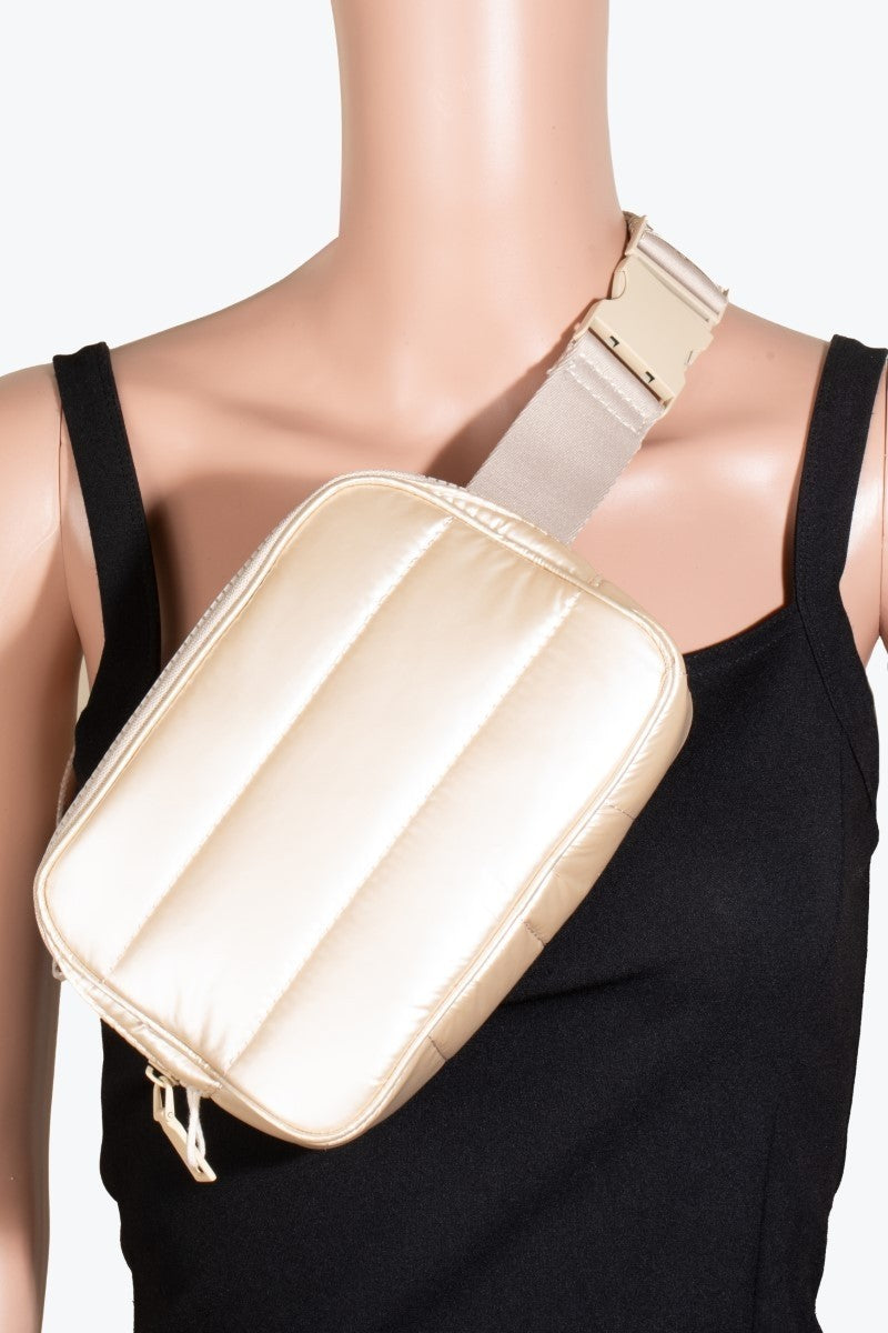 Quilted Nylon Puffer Crossbody Fanny Pack
