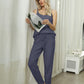 Fuzzy Vneck Cami and Pants Lounge Set
