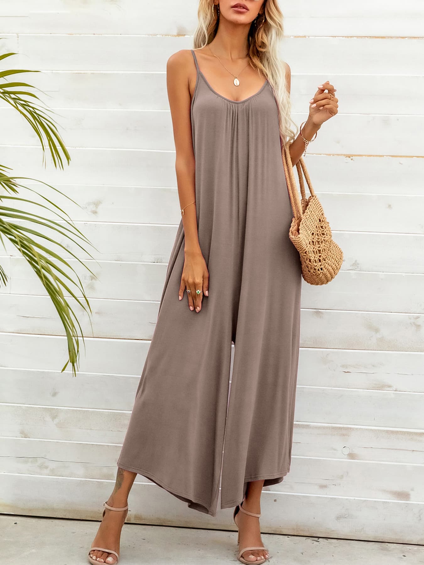 *APP EXCLUSIVE* Spaghetti Strap Scoop Neck Jumpsuit