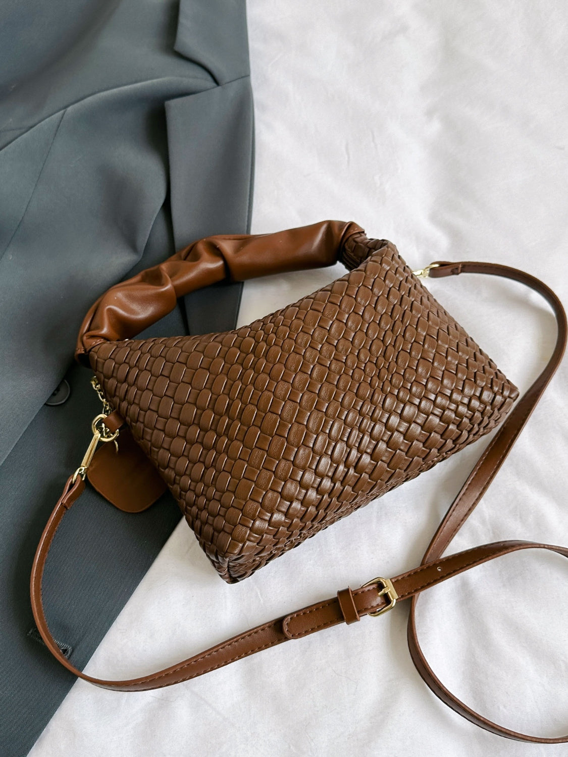 Faux Leather Woven Purse