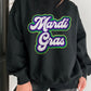 MARDI GRAS Round Neck Drop Shoulder Sweatshirt