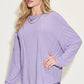 Ribbed Round Neck Long Sleeve T-Shirt