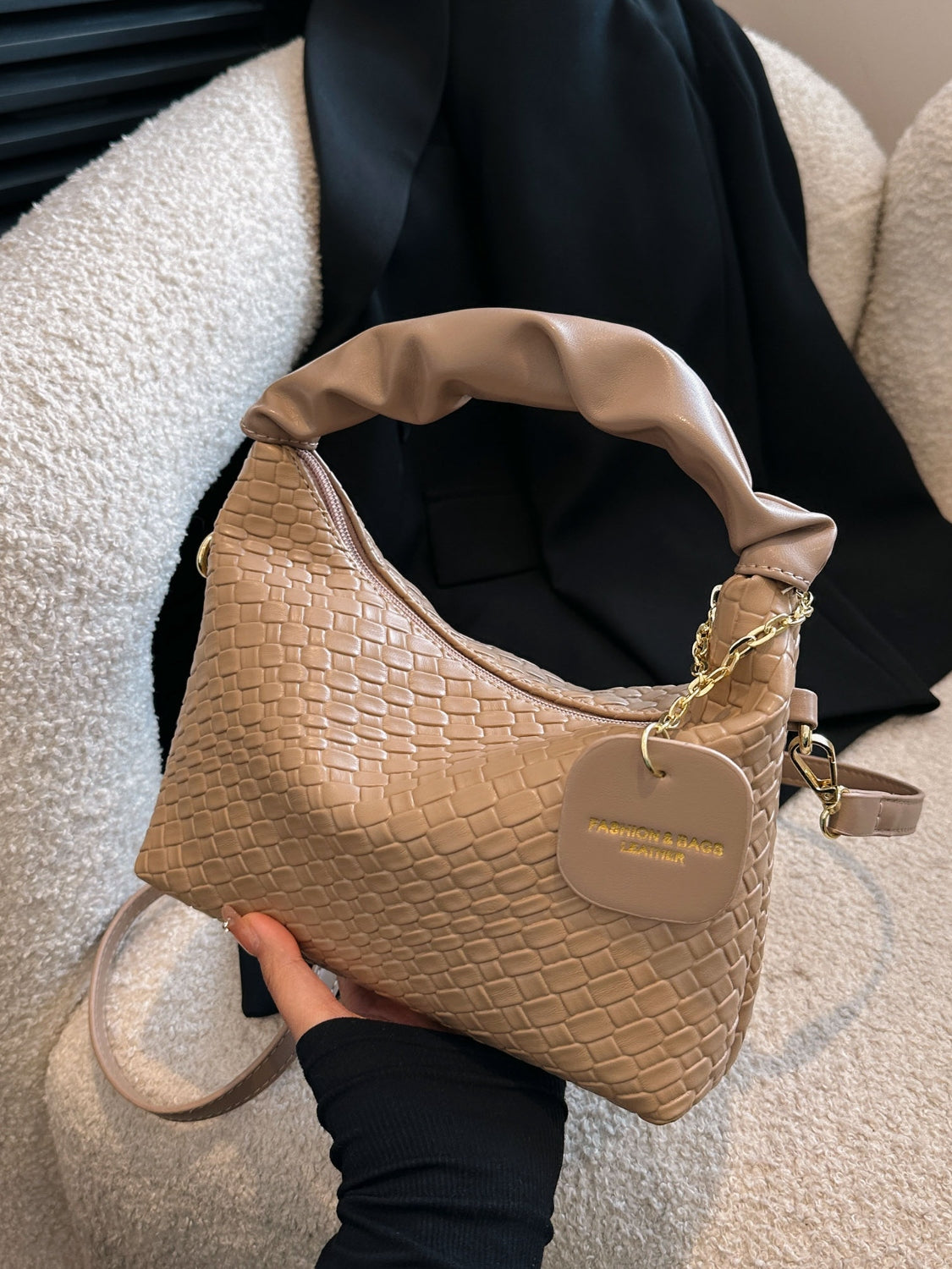 Faux Leather Woven Purse