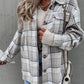 Plaid Button Up Hooded Jacket