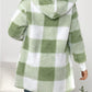 Plaid Hooded Sherpa Teddy Jacket