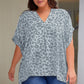 *APP EXCLUSIVE* Printed Notched Neck Half Sleeve Top