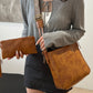 Faux Leather Adjustable Strap Crossbody Bag with Wallet
