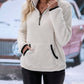 Half Zip Long Sleeve Fleece Lined Sweatshirt